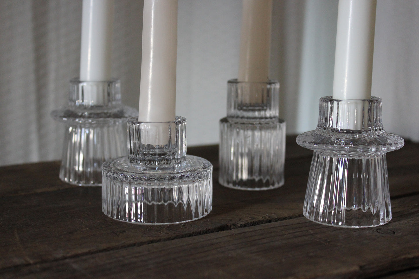 Glass Taper Candle Holders ✨ Set of 12