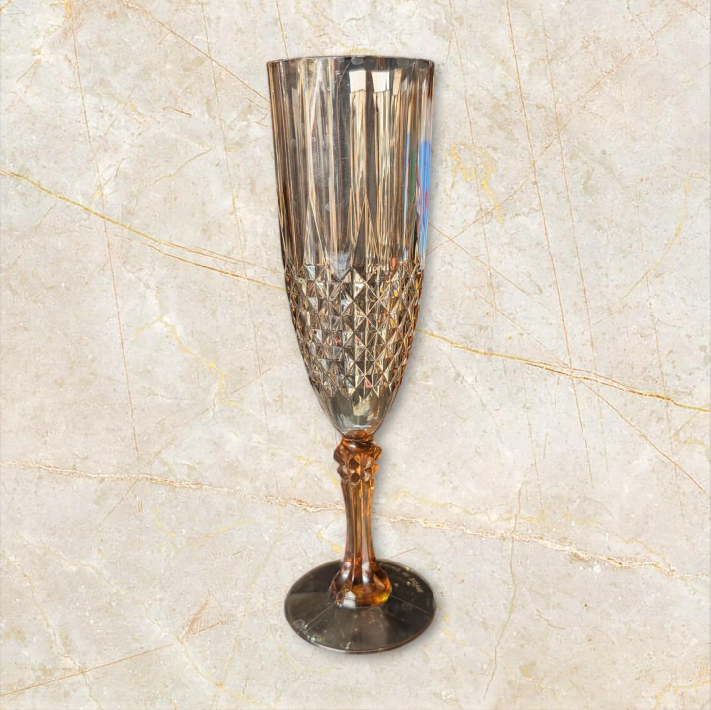 Plastic Amber Champagne Flutes