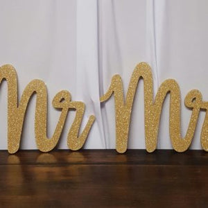 Gold Mr and Mrs Signs