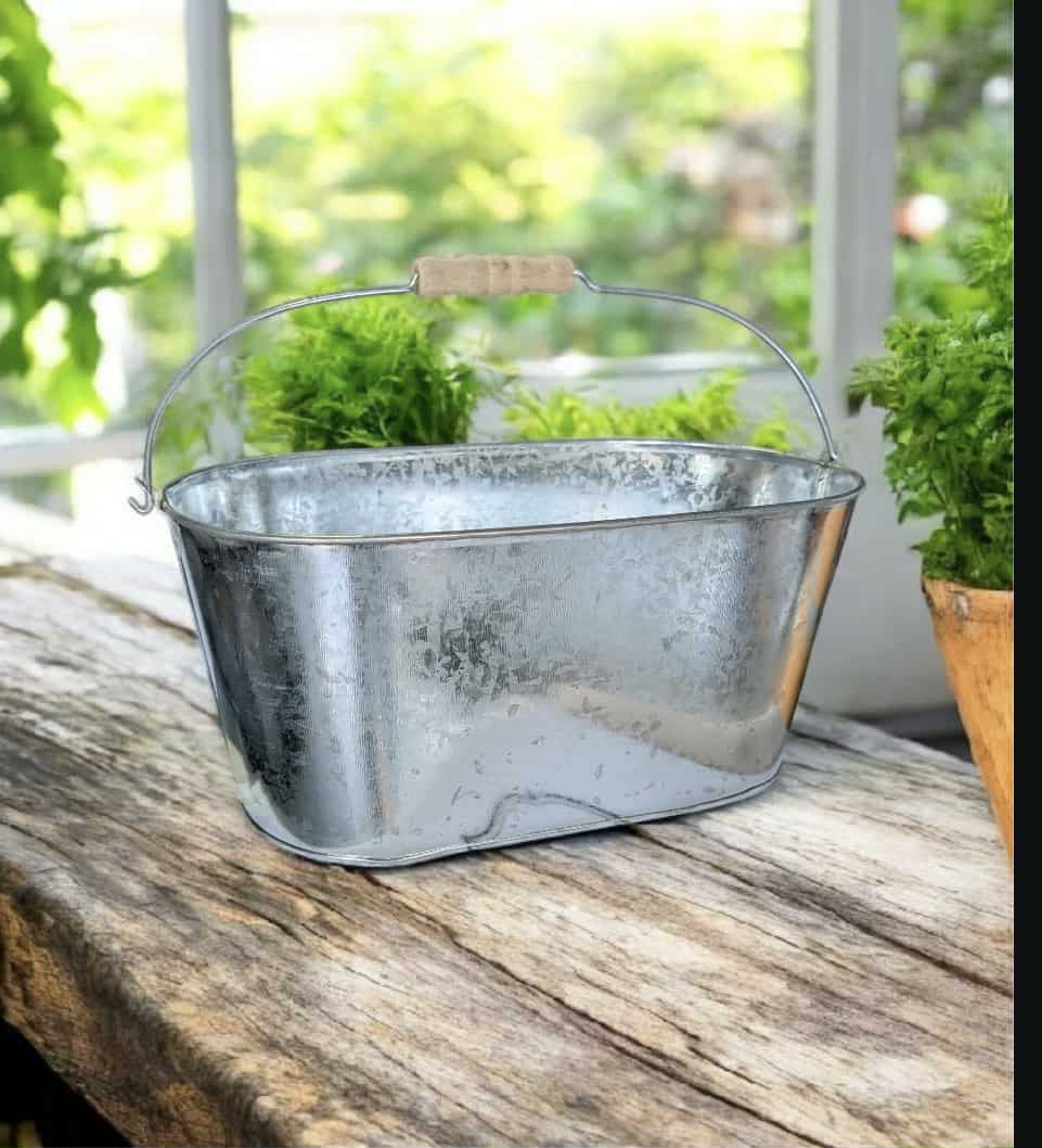 Small Galvanized Bucket – Something Borrowed Event Rentals