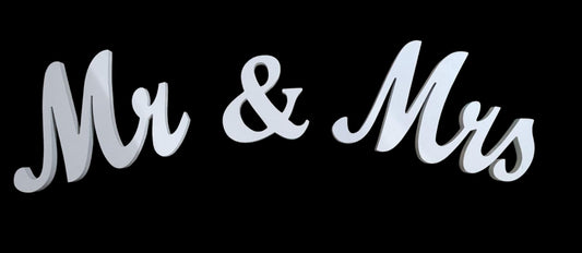 White Mr & Mrs Signs
