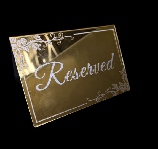 Gold Reserved Signs