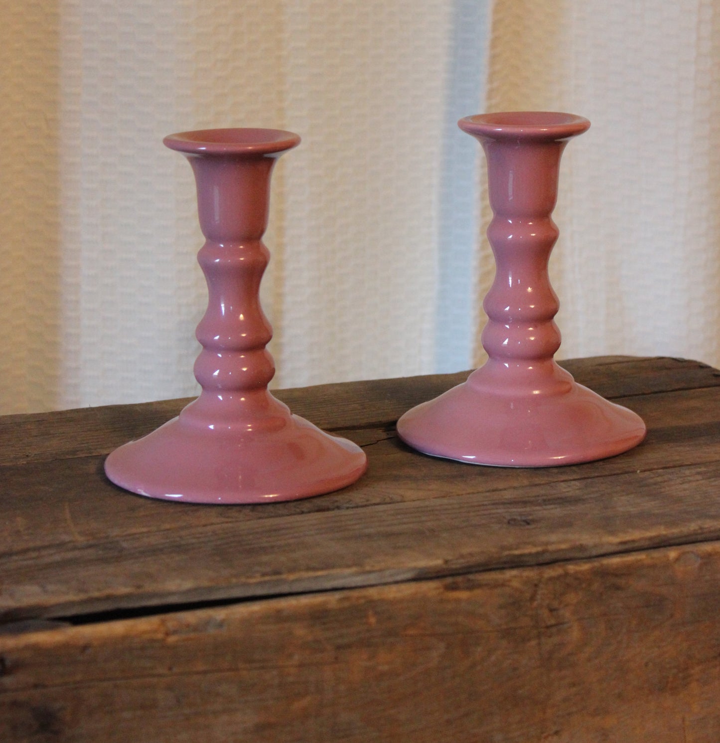 Pink Taper Candle Holders ✨ Set of 2