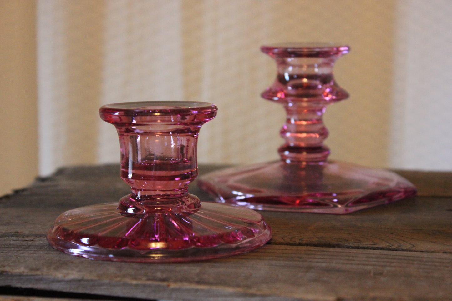 Pink Taper Candle Holders ✨ Set of 4