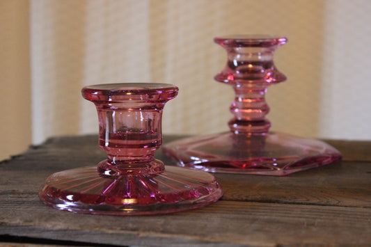 Pink Taper Candle Holders ✨ Set of 4