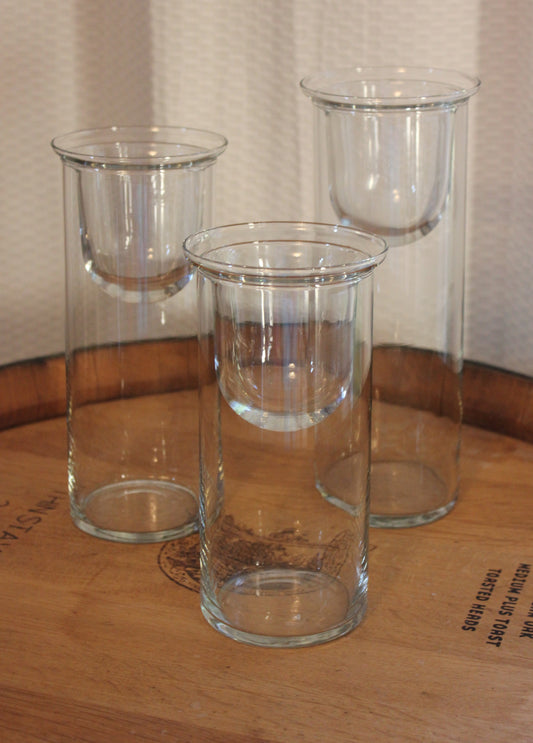 Glass Cylinder Vases with Inserts🕯️Set of 3