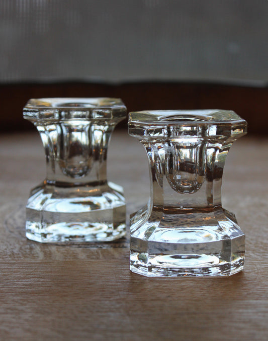 Glass Taper Candle Holders ✨ Set of 2