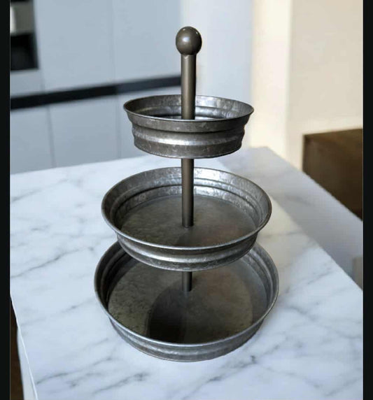3-Tier Silver Tray