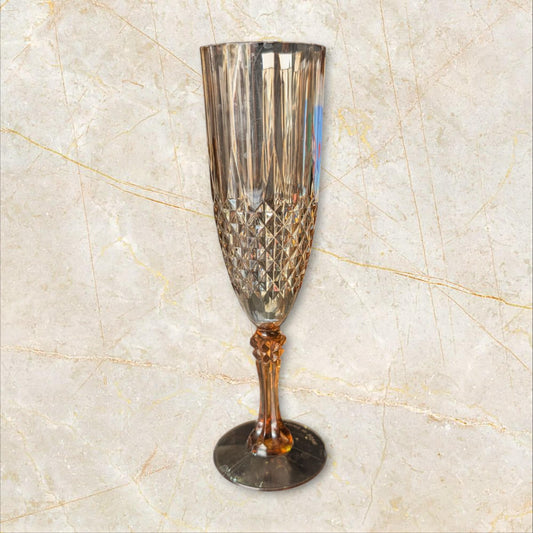 Plastic Amber Champagne Flutes
