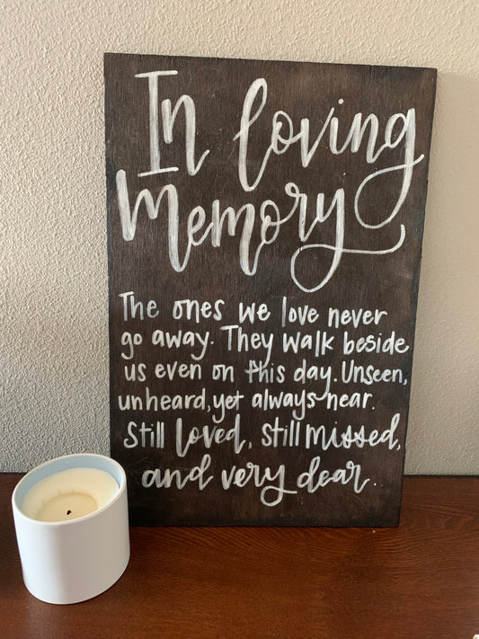 In Loving Memory Wood Sign