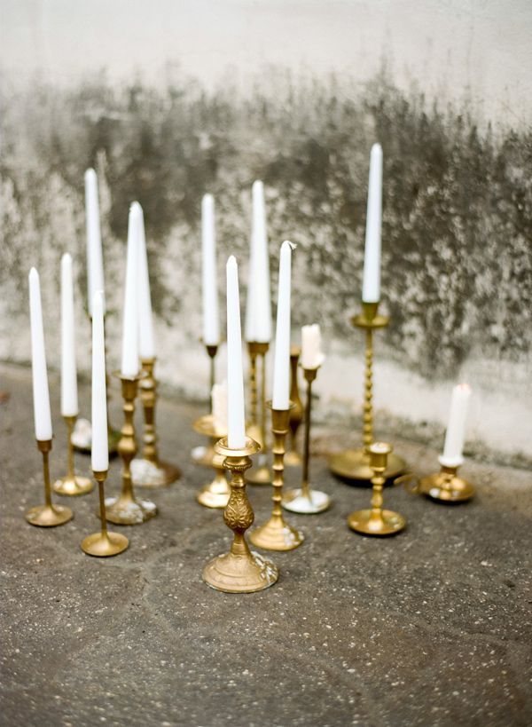 Assorted Brass Candlestick Holders - A Day to Remember Event Hire