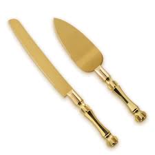 Gold Cake Knife & Server Set