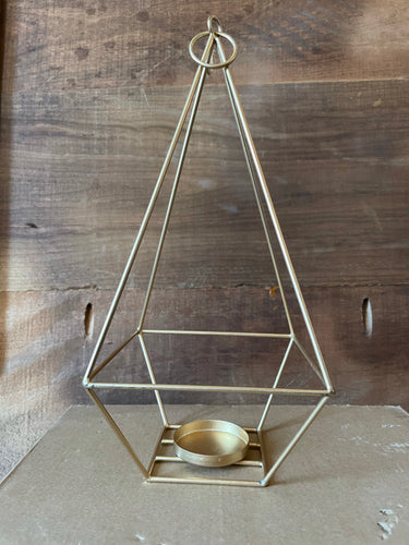 Gold Triangle Wire Lantern