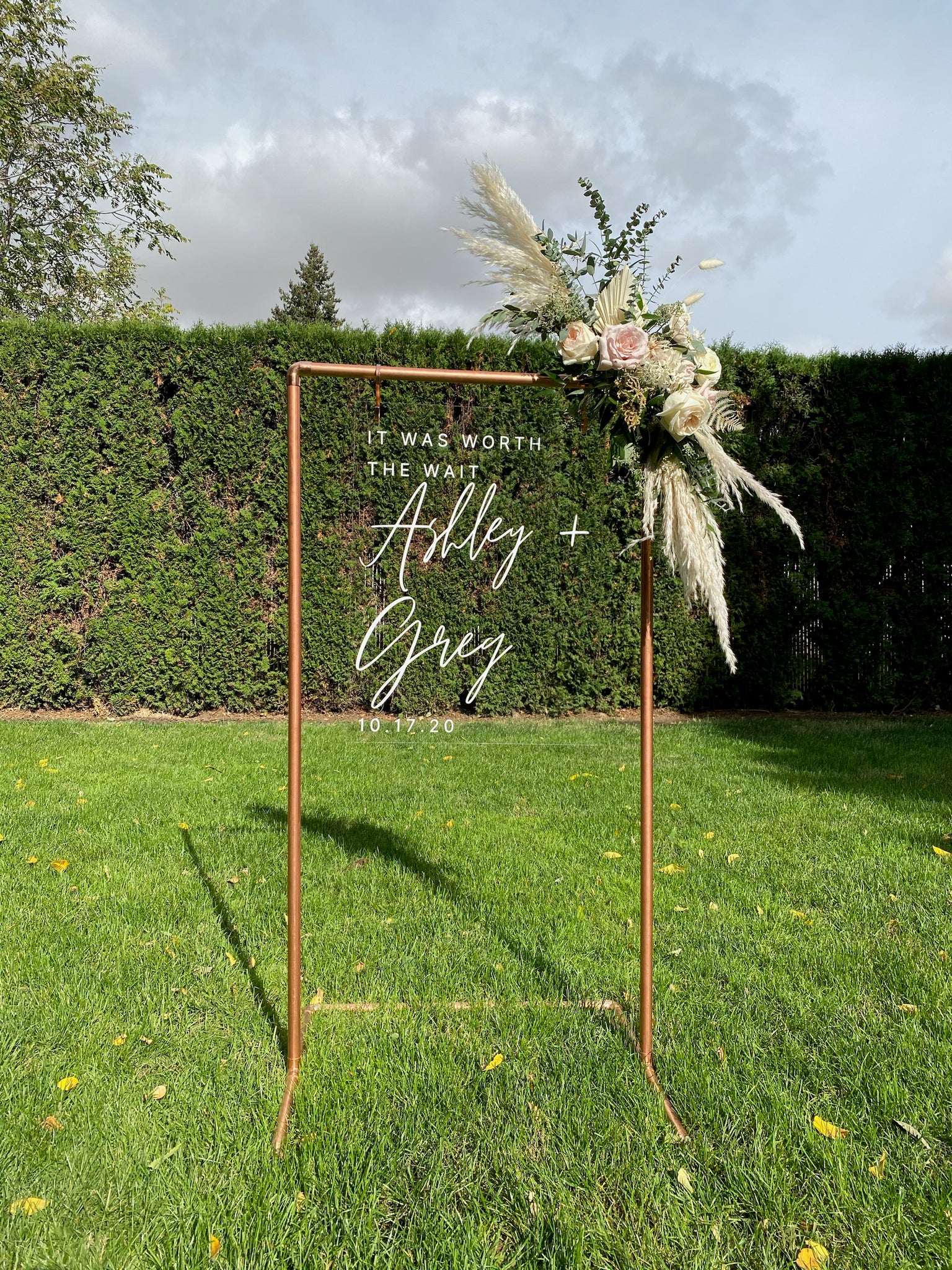Copper Sign Stand Rental